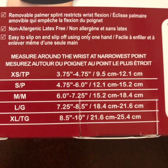 Left Night wrist splint, quality fabric and support. 2 adjustable Velcro straps - Picture 2 of 7